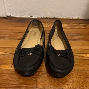 Michael Kors black leather loafers